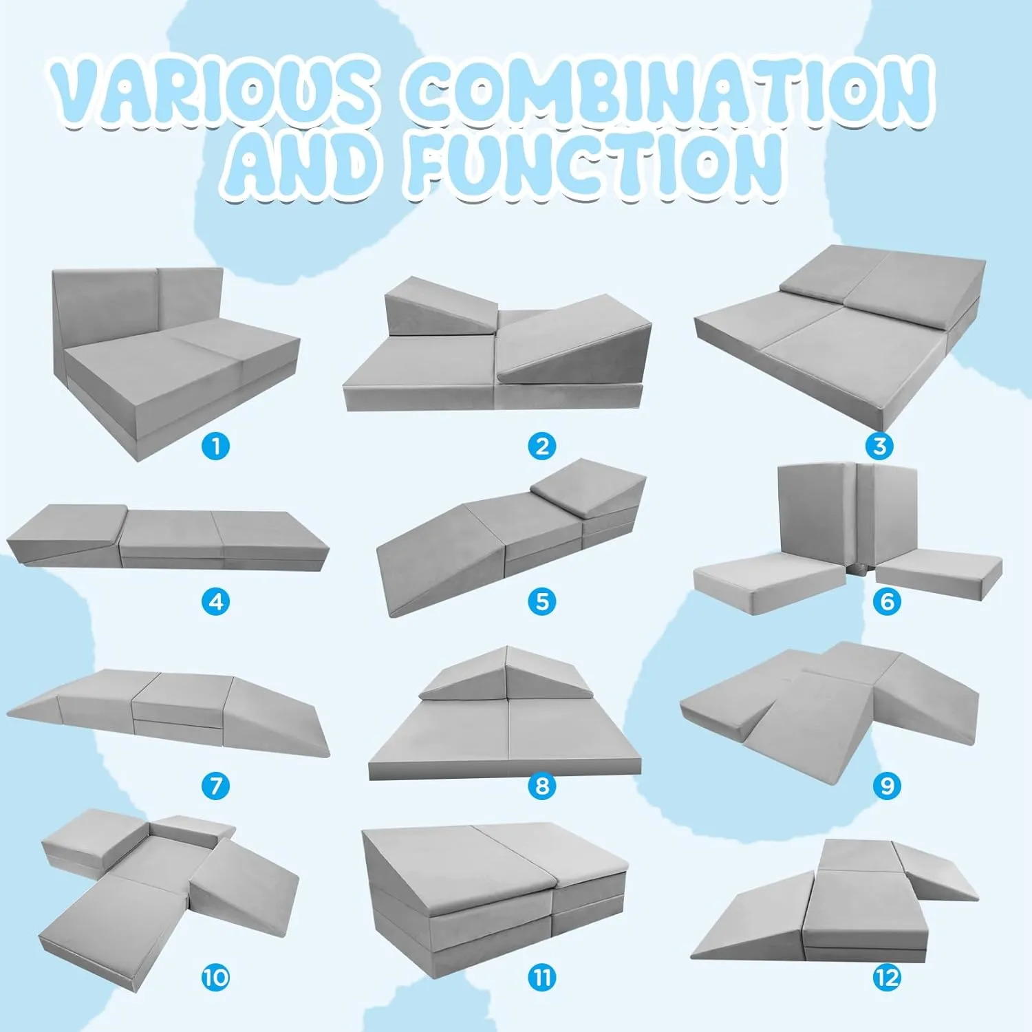 Foam Climbing Blocks 6 PCS Connected Toddler Climbing Blocks Soft Play leftover bulletin preparedness hue erosion Climbing for Toddlers Kids Indoor Climbing Blocks Toys Baby 
