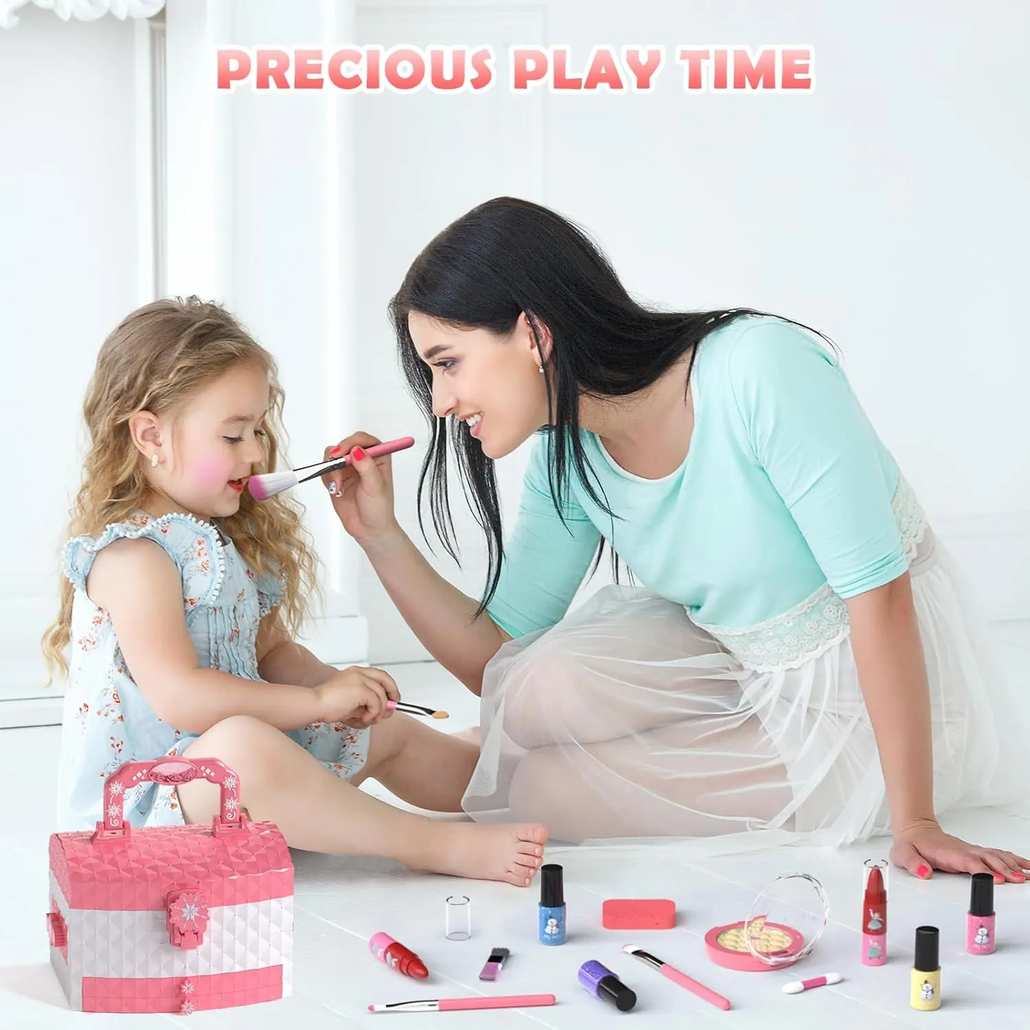 for 3-12 (Frozen Pink) GirlsHome Kids Makeup Set for Girl 56 Pcs Washable Real Cosmetic$ Non-Toxic Frozen Toys Toddler Makeup Kit$ Frozen Princess Dress up Kit Christmas & Birthday Girl predominantly ongoing Gift 