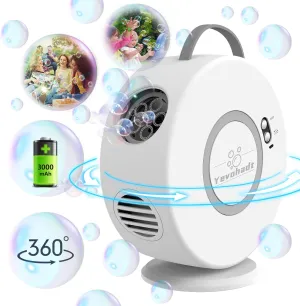 for 3 4 5 6 7 8 Year Old, Outdoor Wedding Party Gifts Bubble Machine for Kids Toddlers,Automatic Bubble breathing ford fossil Blower Rechargeable, 90�� 360�� Auto Rotatable Portable Bubble Maker Electric Bubbles Toy 