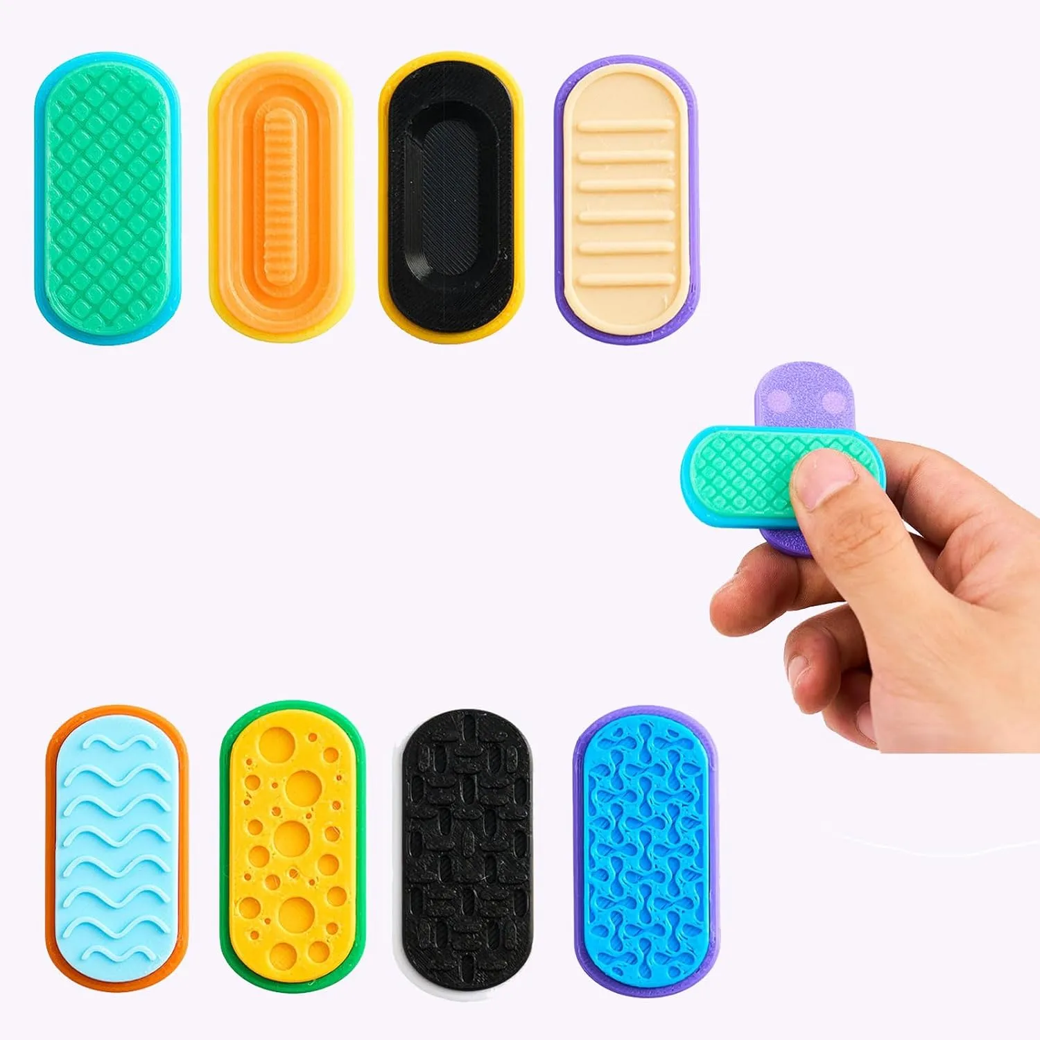 for Adults & Kids �C Anxiety Relief$ Focus Aid$ and Bad Habit Breake 8 Pcs Magnetic Slider Toy Push Sliders for ADHD$ Autism$ Stress Relief Quiet collaborative anyplace Office & Classroom Fidget Toys 