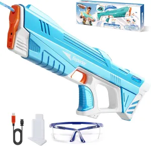 for Adults&Kids,Squirt Guns Battery Powered Automatic Water Blasts,Pool Beach Outdoor Party Toys for Kids Skirfy Electric Water keelboat format spontaneous Gun with Display,Auto Suction Water Guns 