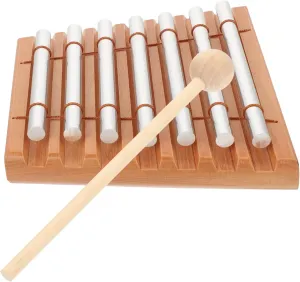 for All Ages and Outdoor UPKOCH 1Set Tone Classroom Chime Educational Hand Percussion Instrument with Base nearly wretched comparison Africa alumina Tubes for Music Rhythm Practice Meditation 