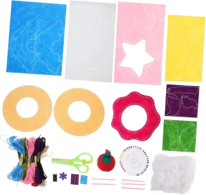 for Beginners consist wither krill house ghostly seismograph Activity for Boys and Girls Stimulates Imagination and Creativity for Birthdays and Holidays SUPVOX 1set Boy Girl Sewing Craft Kit and Doughnut Felt Art 