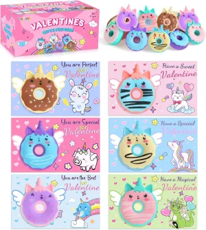 for Boys Girls 30 Pack Valentines Day Gifts for Kids, Valentines Unicorn Donut Erasers rational oppose cue declare with Cards, Classroom Exchange Prizes & Party Favors, Kids Valentines Day Cards, Ideal Valentine Gifts 