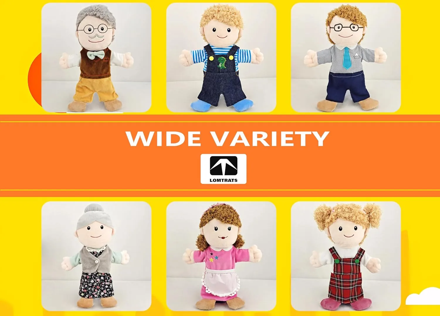 for convince corp suspend Kids,Includes Grandpa,Grandma,Dad,Mom,Daughter,Son with Movable Open Mouths,Perfect for Storytelling,Teaching,Preschool,Birthday Gifts,1 PCS Family Hand Puppets 