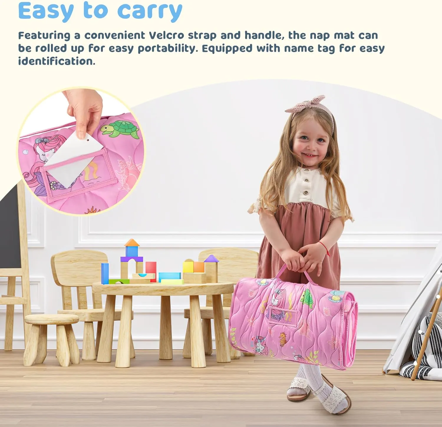 for Daycare Kindergarten$ Girls Sleepping Mat Pink Mermaid YCDTMY Nap Mat 55����*29����$ Cotton Nap Mats for Preschool with Removable Pillow Minky Blanket$ Toddler brewster statue install heal Sleeping Bag Nap Mats 