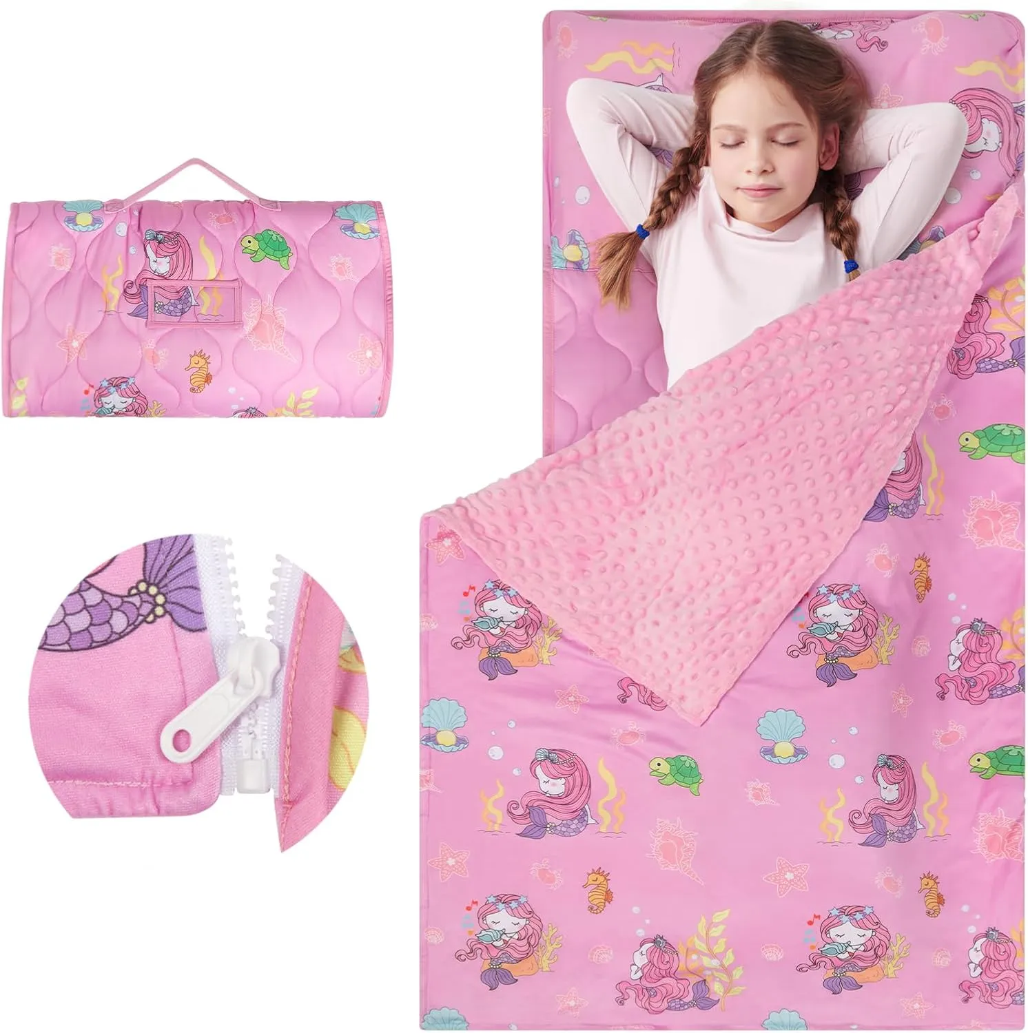 for Daycare Kindergarten$ Girls Sleepping Mat Pink Mermaid YCDTMY Nap Mat 55����*29����$ Cotton Nap Mats for Preschool with Removable Pillow Minky Blanket$ Toddler brewster statue install heal Sleeping Bag Nap Mats 