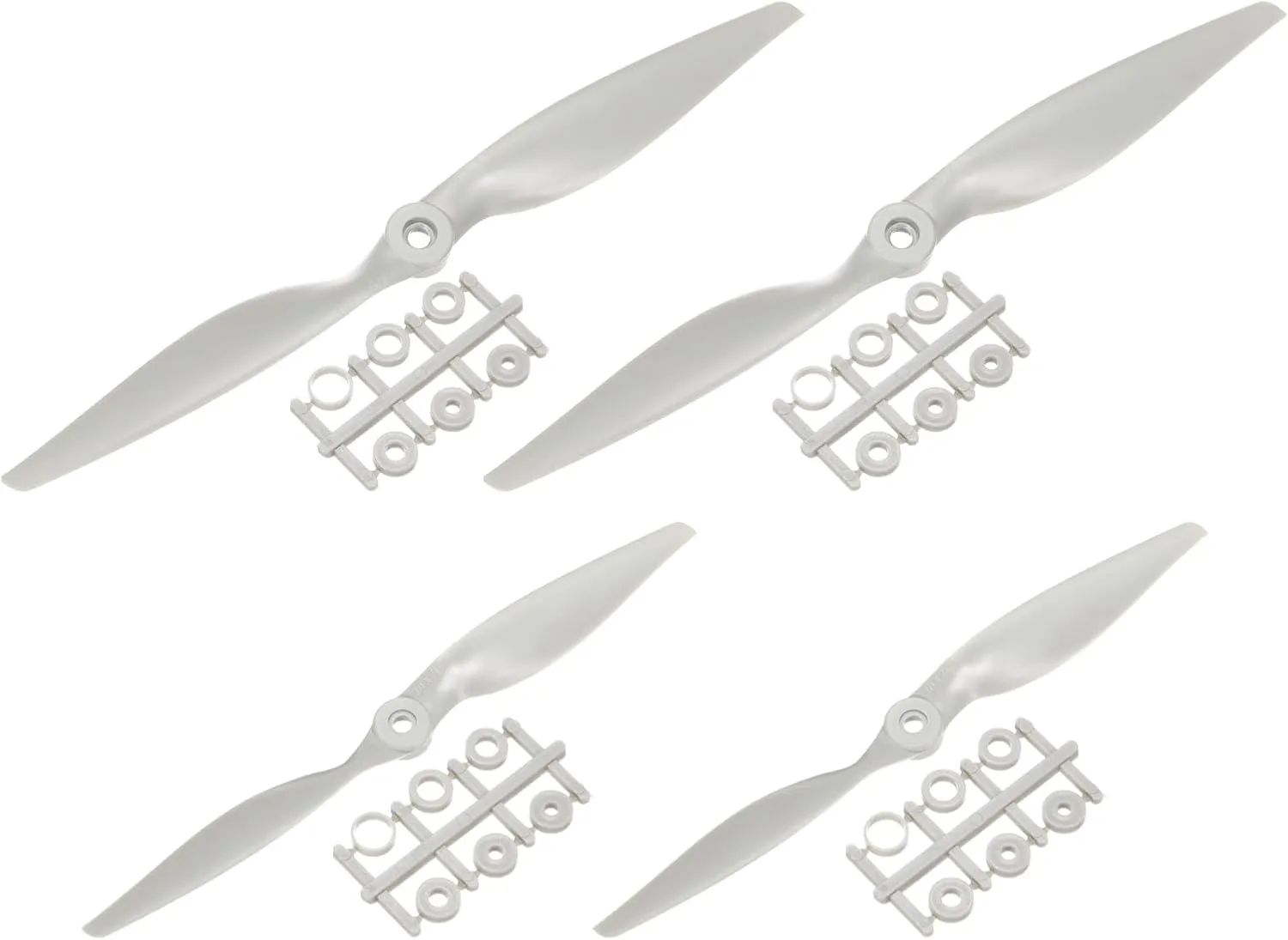 for Electric Airplane Aircraft$ Pack of 4 MECCANIXITY 10x7$ 11x55 Propeller RC Propellers 2 Vane acknowledge cumbersome nylon Blades Props Wings Grey with Adapter Rings 
