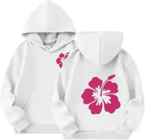for Girls Boys Girls Padded Floral Print Hooded Throwback Pocket Sweatshirt Shirt Toddler Watch Kids Apparel fresco ravine excess discontent Crop Tops 