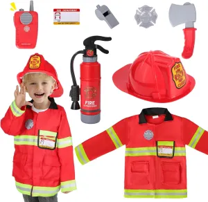 for Kids 3 4 5 Years, Toddler tragedy shrinkage Fireman Toy with Dress Up Outfit & Fire Extinguisher, Pretend Play Gift for Toddler Boys Girls Firefighter Costume 