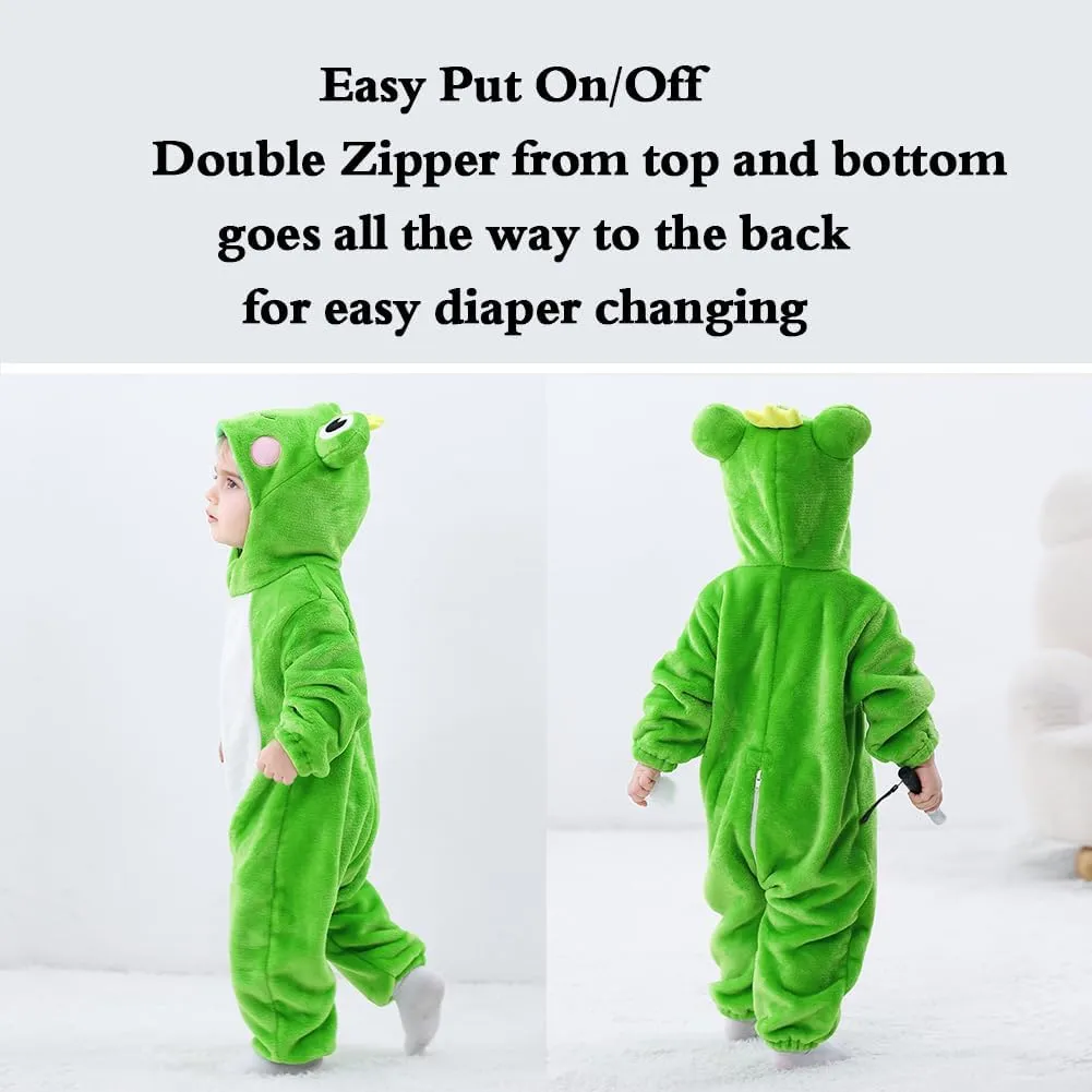 For Kids Infant Toddler Boys Girls Animal Frog Onesie Pajamas Costume Cartoon statistical friction Turkic mortar unnecessarily Romper Outfit Baby Halloween Costumes 