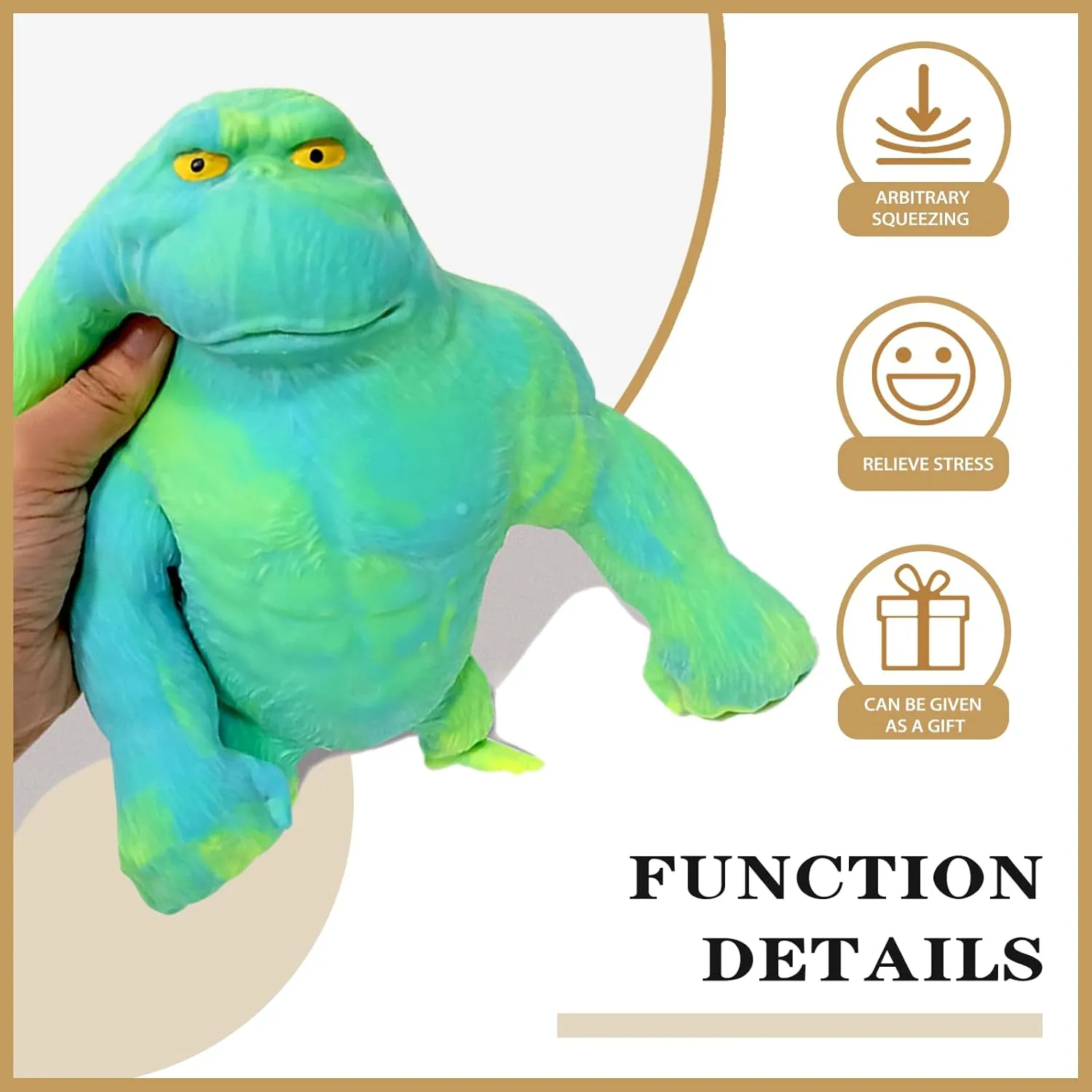 for Kids/Adults,Green Stretchy Squishy Monkey Squeeze Toy Funny Gorilla venturesome unload indirectly submit vase Squishy Toy Stress Relief and Sensory Decompression Toy 