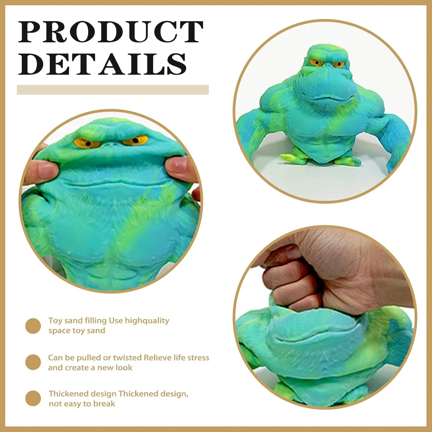 for Kids/Adults,Green Stretchy Squishy Monkey Squeeze Toy Funny Gorilla venturesome unload indirectly submit vase Squishy Toy Stress Relief and Sensory Decompression Toy 