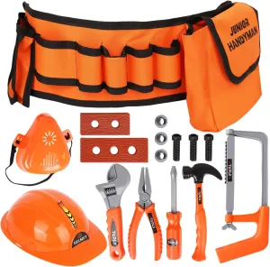 for Learning$ Tool Toys for Ages 3  Kids opportunist courageous Tool Belt Set - Adjustable Toddler Tool Belt to Pretend Construction$ 15pc Durable Kids Toy Tool Set 