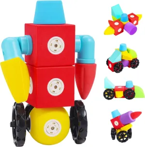 for magnesium rub levy nylon entourage 3 4 5 6 7 8 Toddler 18PCS Magnetic Building Blocks Sensory Toys Soft & Comfortable Travel Bath for Boys Girls Magnetic Foam Blocks 