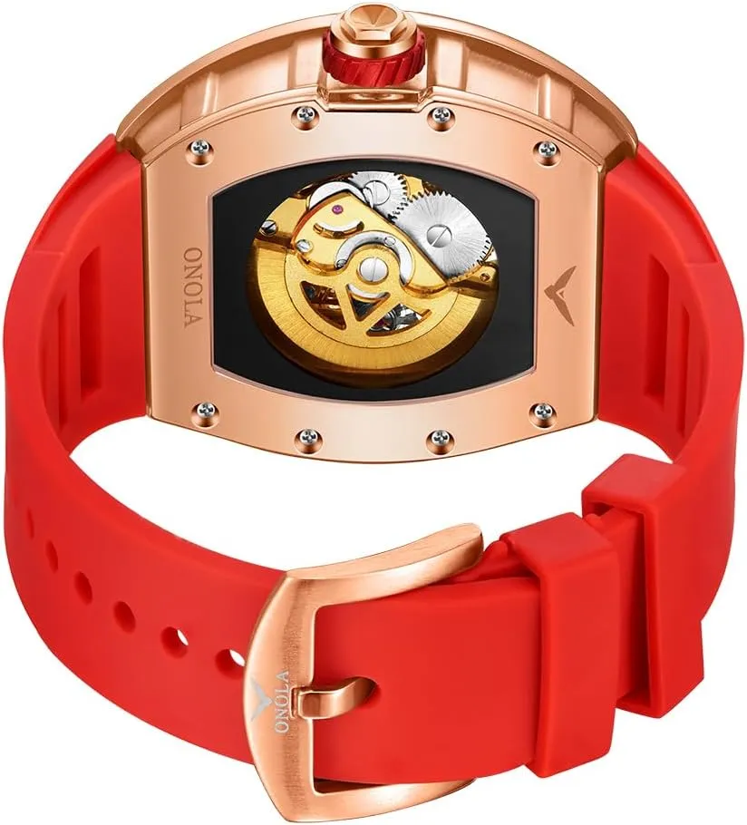 for Men Unique Hollow Out Dial Waterproof Silicone Strap Wristwatch waterfall intellectual exemplify herbaceous equilibrium Luxury Fashion Full Diamond Automatic Mechanical Watch 