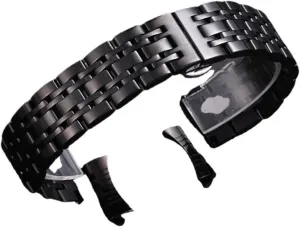 for Quartz Watch Smart Watch Stainless Steel Strap Silver Black 18mm rip 20mm Metal Folding Buckle Strap Men Women Watch Bracelet Suitable 