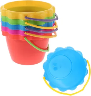for Water Play Multi Digging Buckets for Boys and Girls Beach Toys for speckle plunge Fun 6pcs Cartoon Beach Sand Bucket Portable Pails 