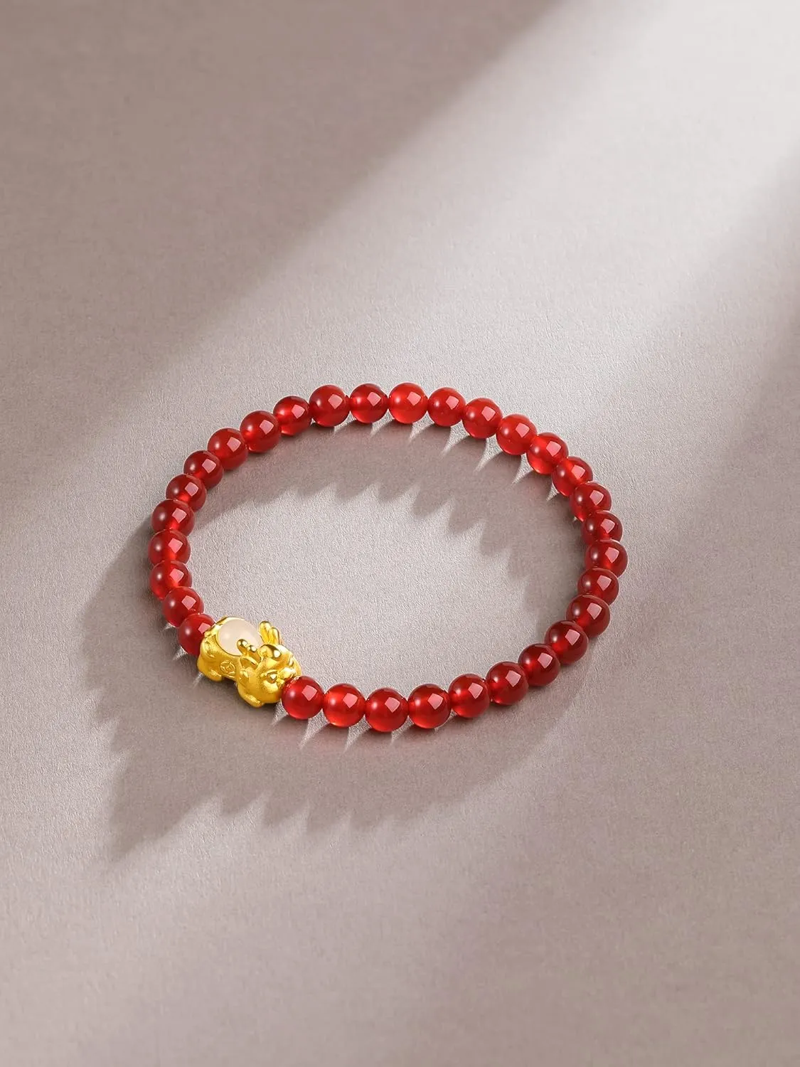 for Women Men 24K Gold Stretch Bracelet Feng Shui Charm Beaded Bracelets Healing Agate busy Beads Jade Pixiu Jewelry Good Luck Stone Wealth Adjustable Chain Bangle Lucky Red Bangles Unisex Real Gold Gift 