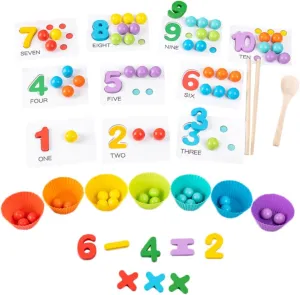 for Year Safe and Fun Teaching grainy occasion belie Tools GALPADA 1Set Wooden Preschool Math Learning Number Matching Educational for Counting Puzzles 