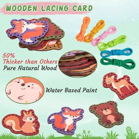 Forest Animals Stringing Cards - Educational Craft Toys