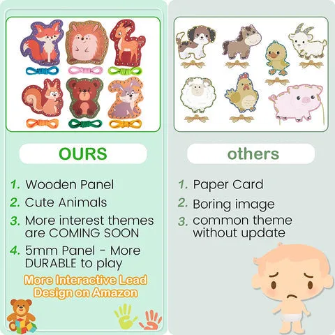 Forest Animals Stringing Cards - Educational Craft Toys