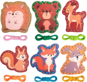 Forest Animals Stringing Cards - Educational Craft Toys