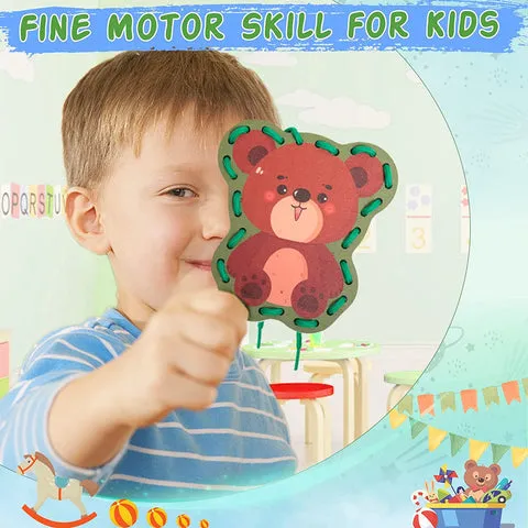 Forest Animals Stringing Cards - Educational Craft Toys