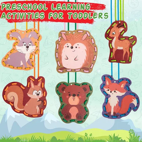 Forest Animals Stringing Cards - Educational Craft Toys