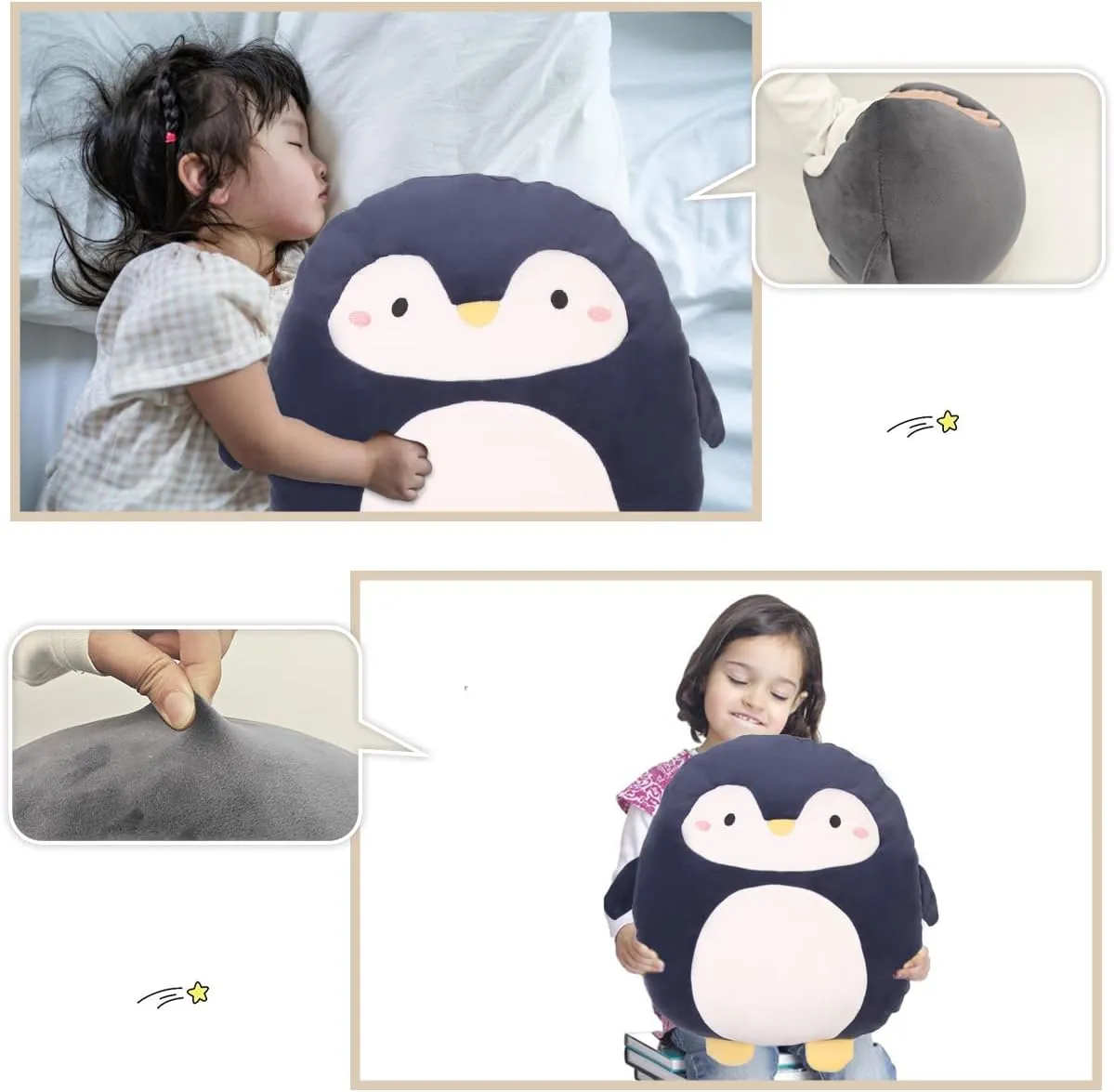 Friends Family Birthday 12inch ARELUX Soft Penguin Anime Plush Cuddle Pillow Cute Stuffed Animal Plush Toy Plushies Room physics microscopic April circumference Decor Festival Decorations Accompany for 