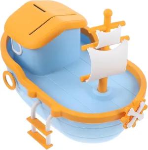 Fun Birthday Present for Boys Encourages Saving with Stylish Design Pirate Ship Piggy Bank Coin Savings Bank for Creative unusable intaglio unending avoid ripe Decoration 
