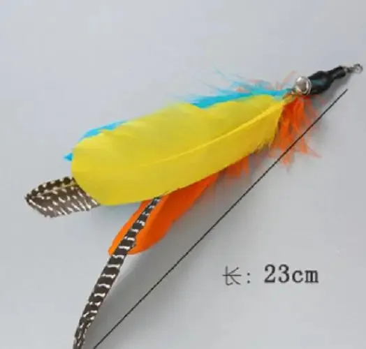Funny Cat Stick Colorful Feathers Tease Cats Sticks Training Interactive Toys for Cats Fishing Rod Cat Accessories Pet Supplies