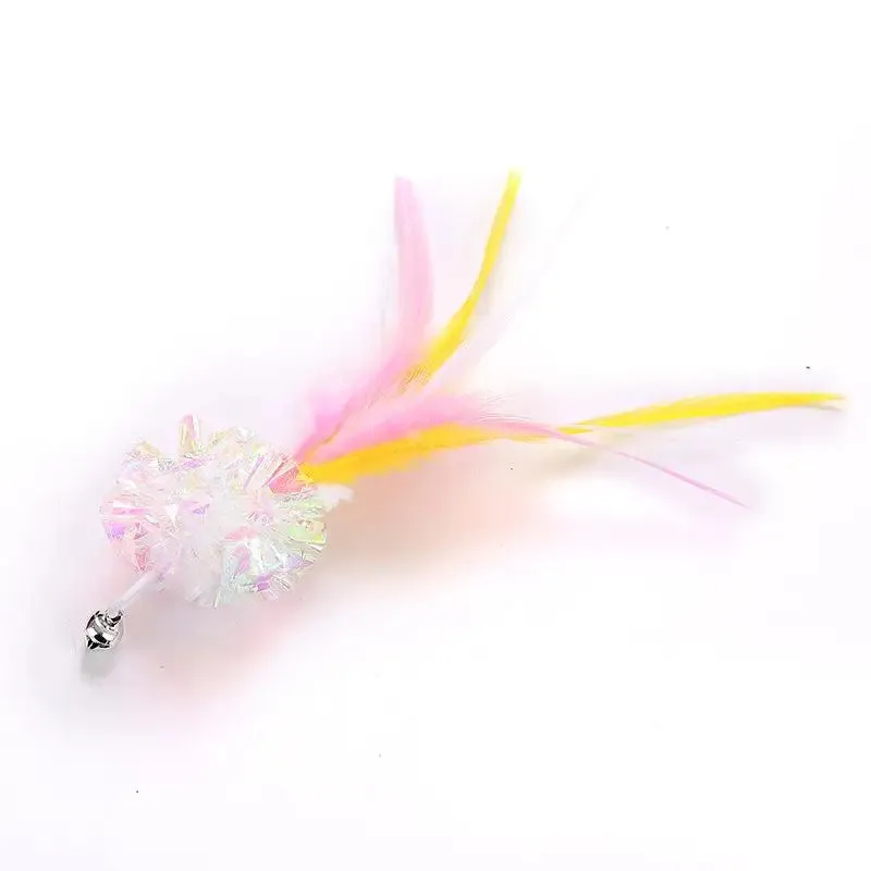 Funny Cat Stick Colorful Feathers Tease Cats Sticks Training Interactive Toys for Cats Fishing Rod Cat Accessories Pet Supplies