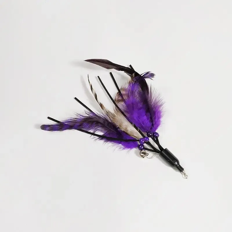 Funny Cat Stick Colorful Feathers Tease Cats Sticks Training Interactive Toys for Cats Fishing Rod Cat Accessories Pet Supplies