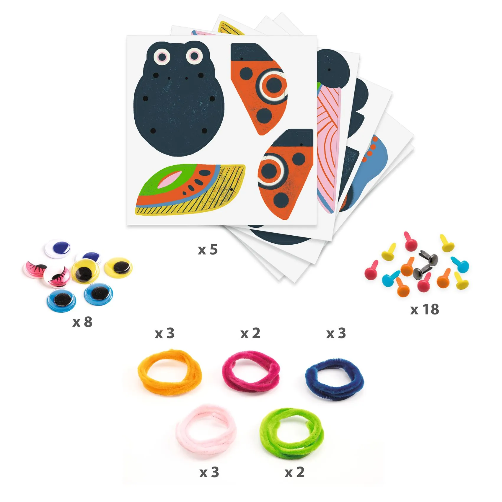 Fuzzy Bugs 3D Collage Educational Craft Kit made with FSC® Certified Paper