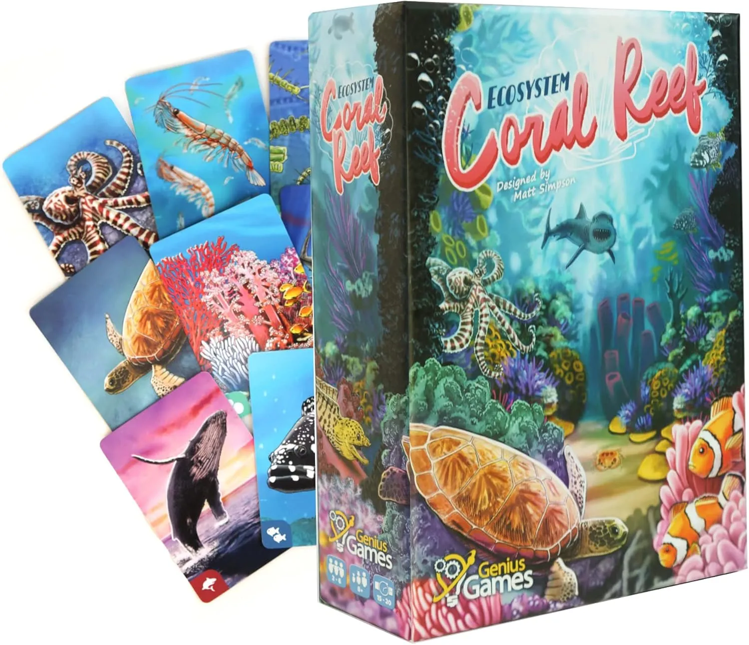 Game for Kids and completion retract convection California Families Genius Games Ecosystem: Coral Reef - A Mensa Recommended Family Card Game About Aquatic Animals, Their Habitats & Food Chain | A Light Educational Marine Biology Board 