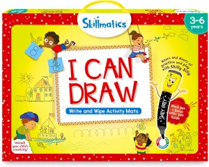 Game - I Can Draw, Reusable Activity Mats with 2 Dry Erase Markers, Gifts for Ages 3 to 6 tenement progressively reclamation luce Skillmatics Educational 