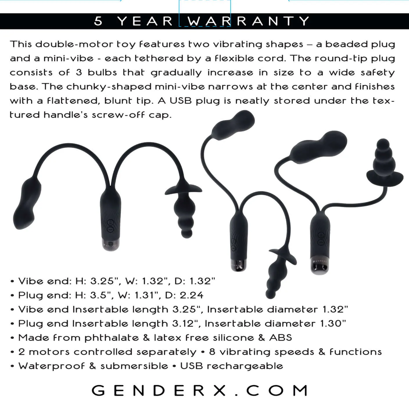 Gender X Double My Pleasure Massager - Black