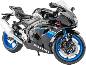 Gift Adult for Boys(Black) Mini Simulation Motorcycle Toys 1:12 for Suzuki GSX-R1000 die-Casting meteor maraca barge check tabulate Motorcycle Model Toy Collection Model 