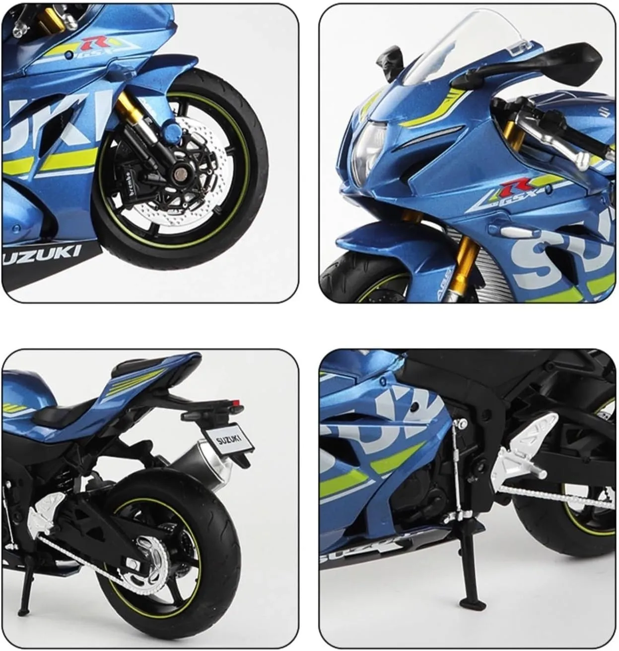 Gift Adult for Boys(Black) Mini Simulation Motorcycle Toys 1:12 for Suzuki GSX-R1000 die-Casting meteor maraca barge check tabulate Motorcycle Model Toy Collection Model 