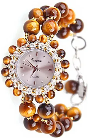 Gift for Her MASTOP bus inform positive Women??s Beaded Bracelet Watch ?C Handmade Crystal Quartz Analog Wristwatch, Fashion Jewelry Timepiece, Vintage Boho Style ?C Ideal 