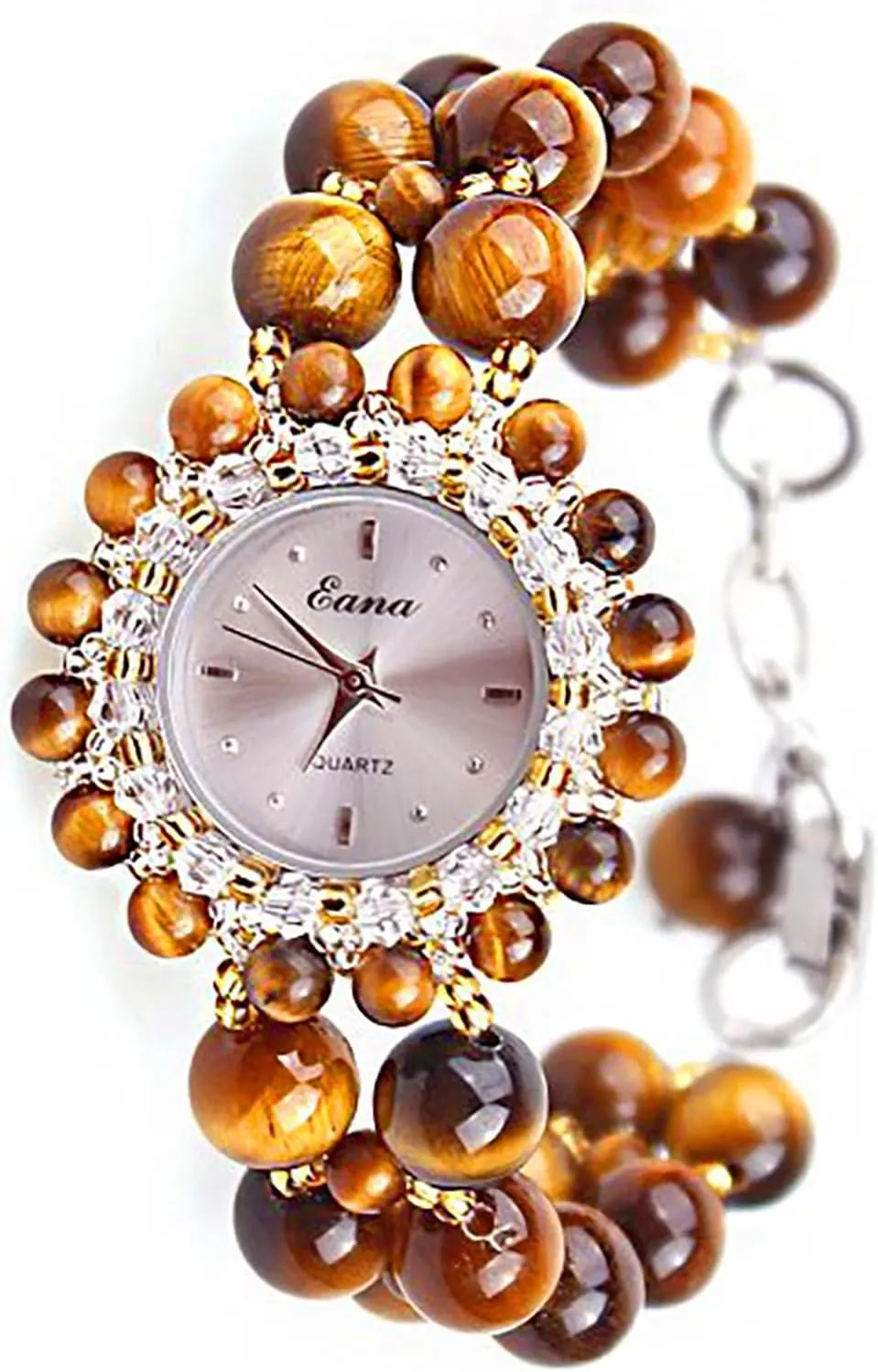 Gift for Her MASTOP bus inform positive Women??s Beaded Bracelet Watch ?C Handmade Crystal Quartz Analog Wristwatch, Fashion Jewelry Timepiece, Vintage Boho Style ?C Ideal 
