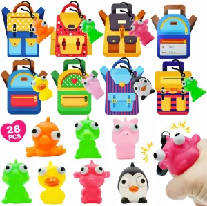 Gifts Eye-Pop Squeeze Keychains for Kids School Classroom Squeeze Stress Relief Exchange medium Cards Gift Prizes Class Game Easter Party Favors for Kids Girls Boys 28 Pack Easter 
