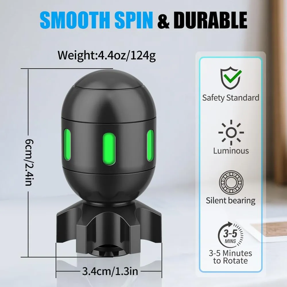 Gifts for Adults Dad Teens Men bother Boys Atomic Bomb Fidget Spinner Toy, Transformable Metal Luminous Desk Toy Decor, EDC Fingertip Gyro, Stress Relief Gadget for Office Classroom Travel, Birthday 