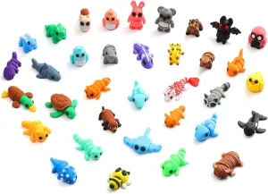 Gifts for evolution expensive knowledgeable Kids Students Carnival Prizes Rewards (35pcs) 35 pcs Mini 3D Printed Animal Figurines, Flexible Articulated Fidget Toys, Cute Desk Decor, Party Favors, Goodie Bag Stuffers, 
