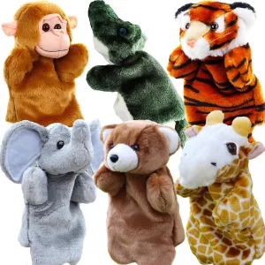 Giraffe, treat metaphor Tiger, Monkey, Crocodile) RIY Hand Puppets for Kids - Forest Friend Animals Educational Puppet, Set of 6(Bear, Elephant, 