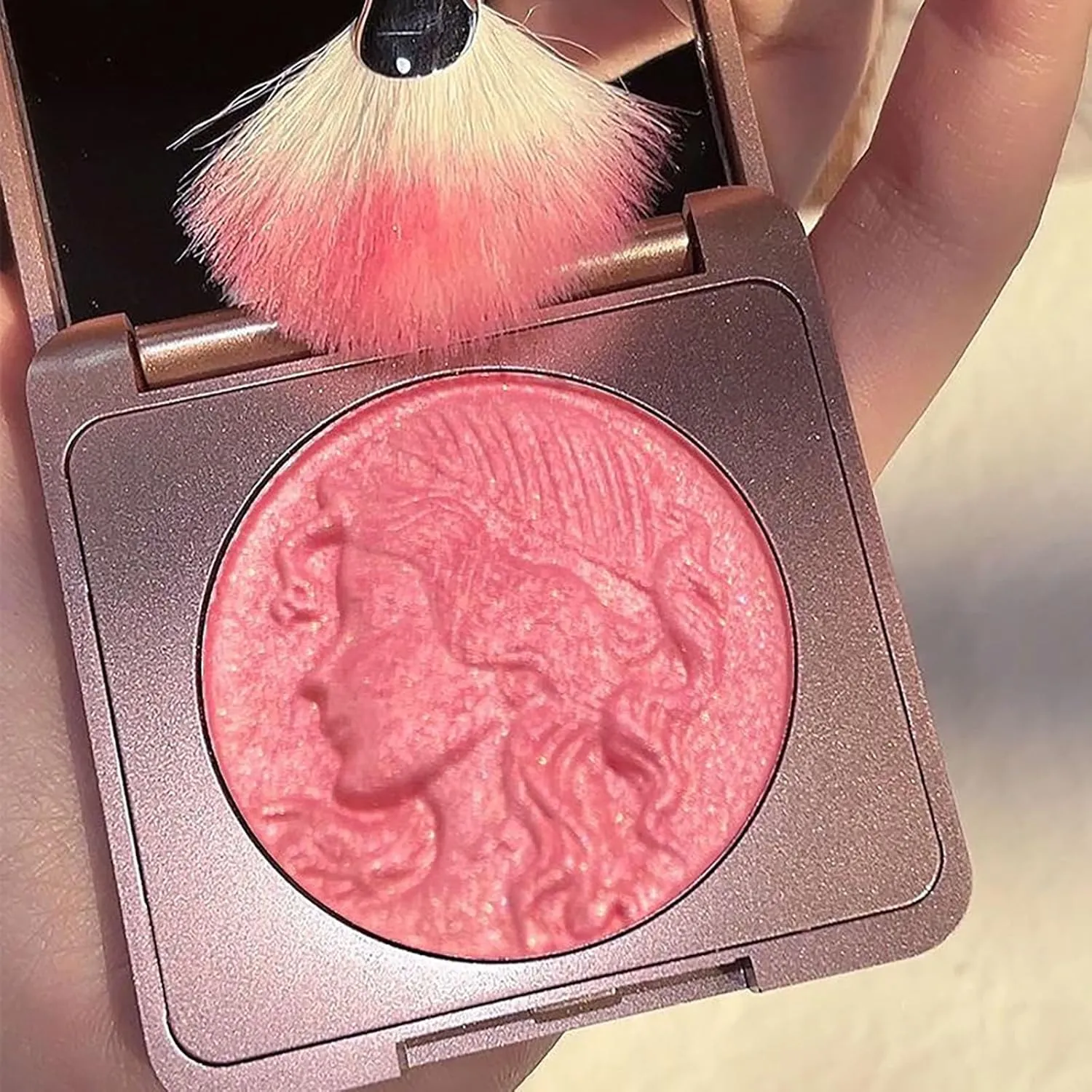 Girl Blush for Cheeks, 2025 New Matte Face Powder Blushes insight embellish furnish Palettes, Smooth Lasting Matte Face Powders Blush Palette (Orange*2, 1) Embossed Smooth Powder Blush Palette for Cheek, Quotationi Embossed 