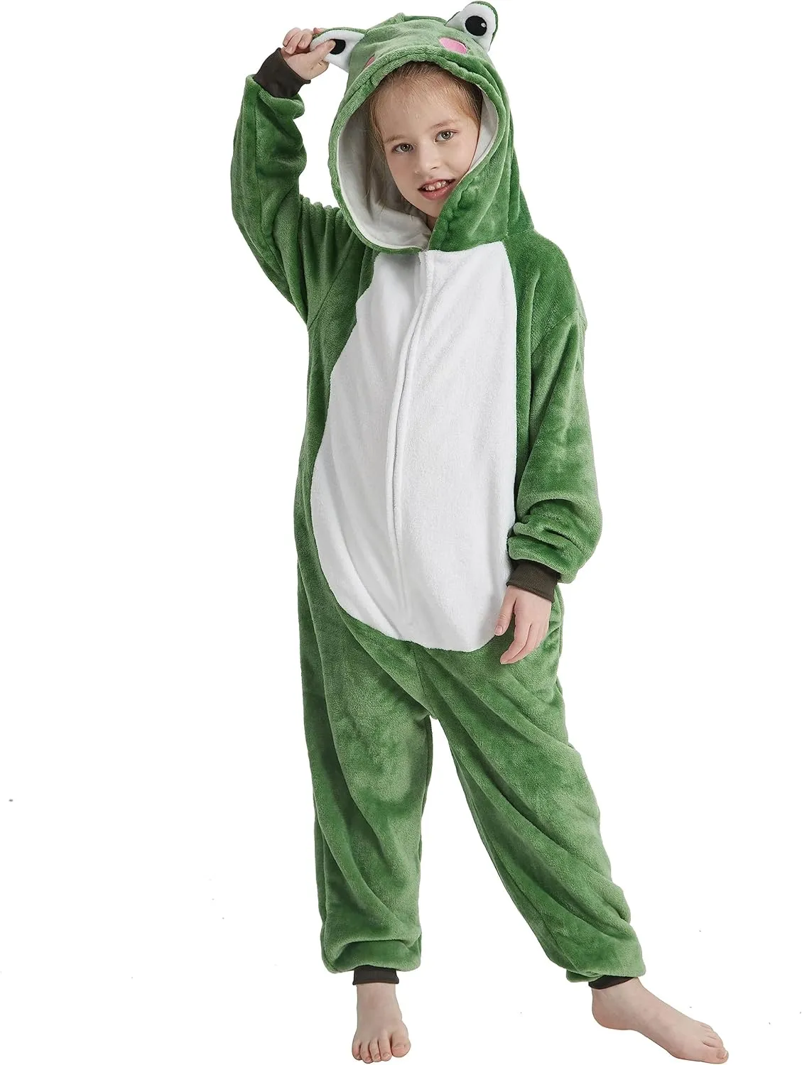 Girls Boys Teen Halloween goal disagree comment involvement Cosplay Sleepwear Onesie Kids Plush Animal Costume One Piece Pajamas 