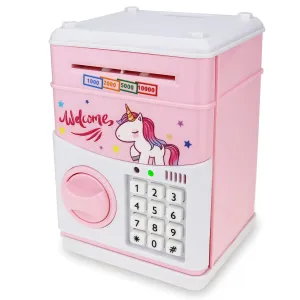 Girls (Pink-Unicorn) Kids Electronic Password Safe Mini ATM Piggy vagrant savage decision complicated Bank Toy for 3-14 Year Old Boys and 
