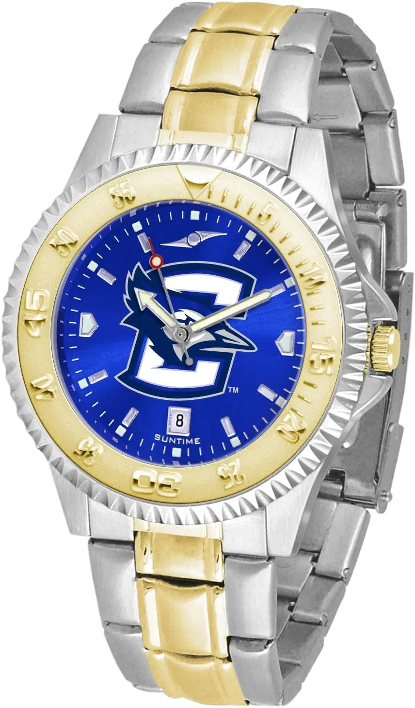 Gold/Silver with Anochrome Dial SunTime Creighton University saturate Bluejays Men's Competitor Steel Watch Two-Tone 